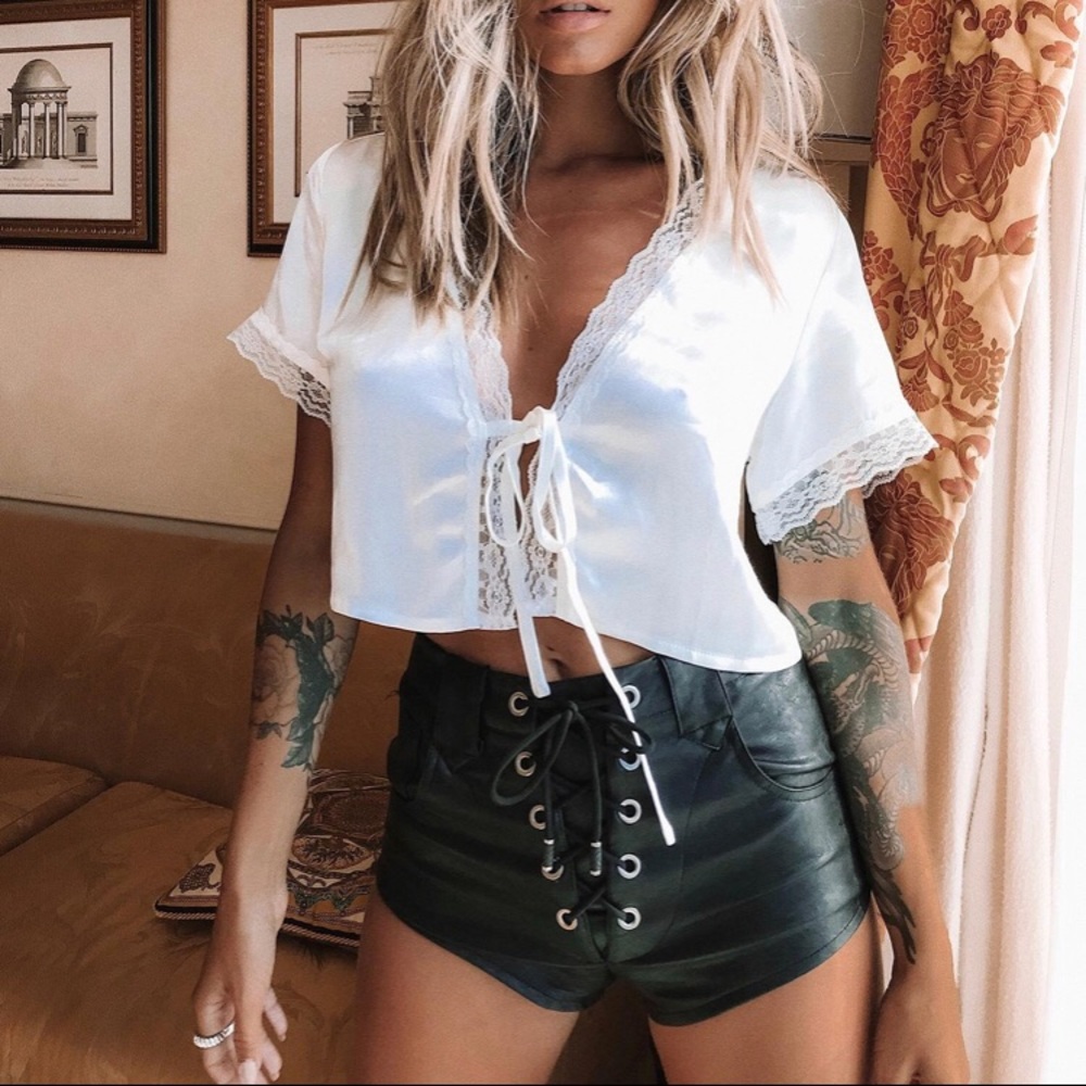 Princess Polly leather shorts